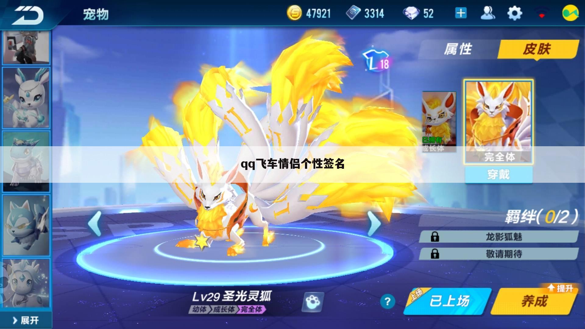 qq飞车情侣个性签名