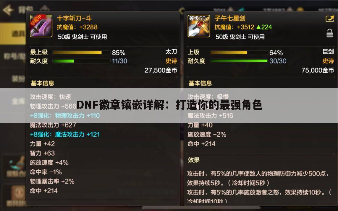 DNF徽章镶嵌详解：打造你的最强角色