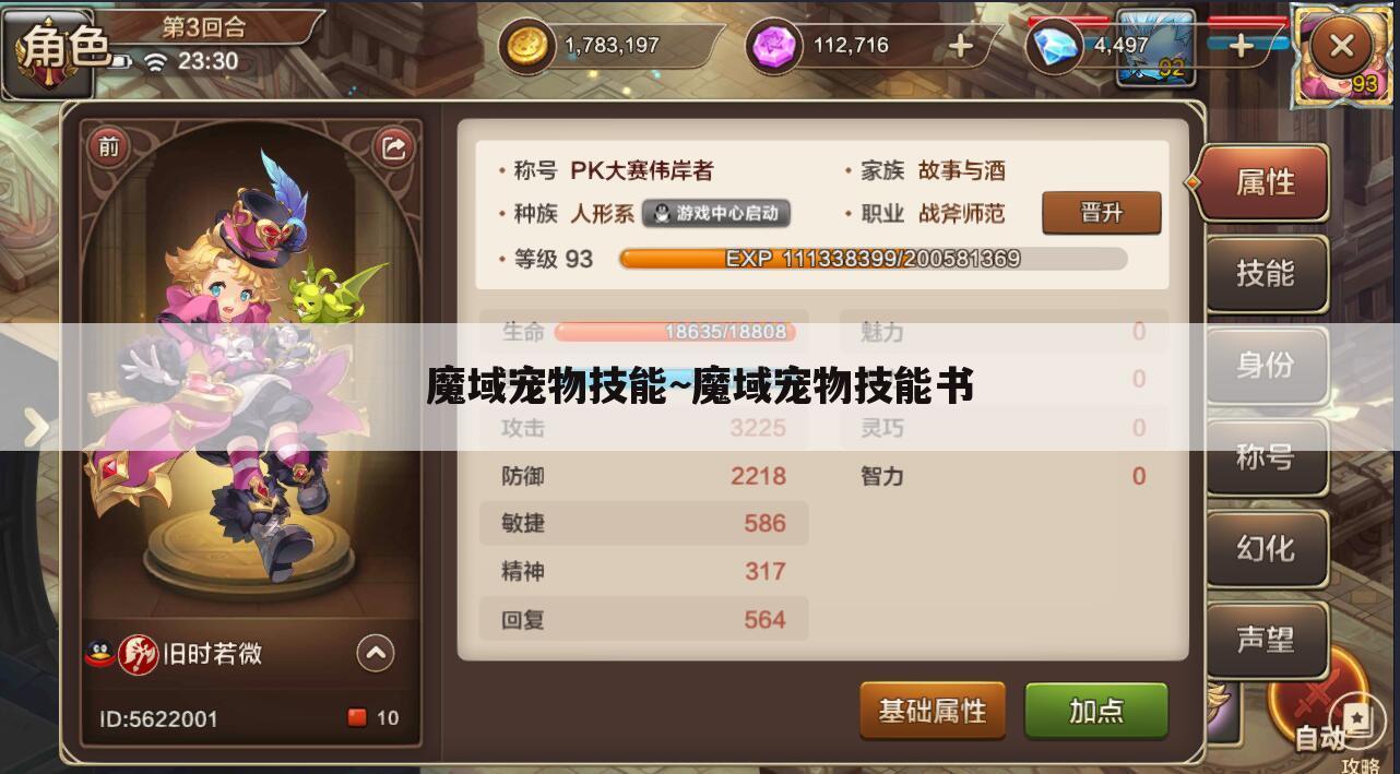 魔域宠物技能~魔域宠物技能书