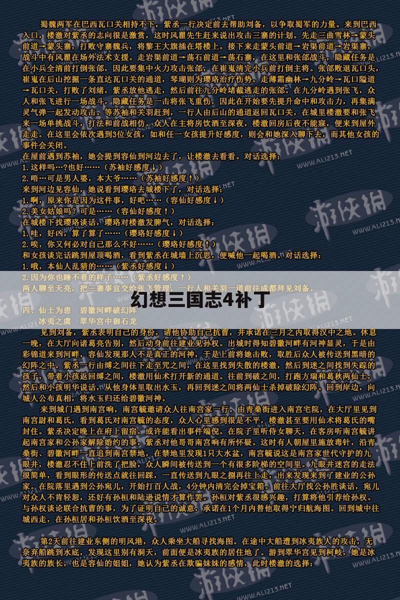幻想三国志4补丁