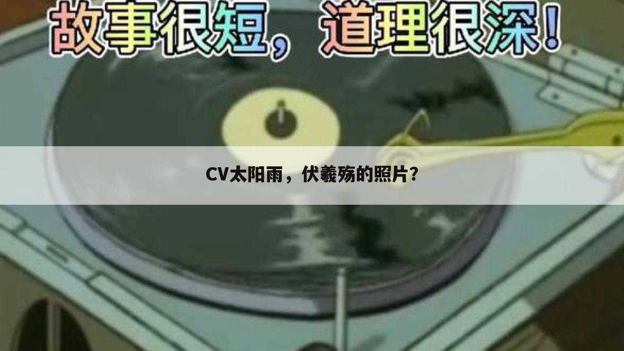 CV太阳雨,伏羲殇的照片?