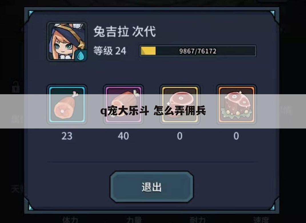 q宠大乐斗 怎么弄佣兵