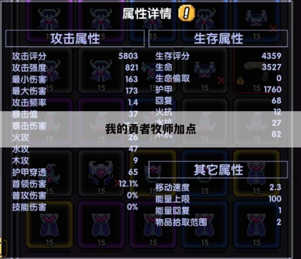 我的勇者牧师加点