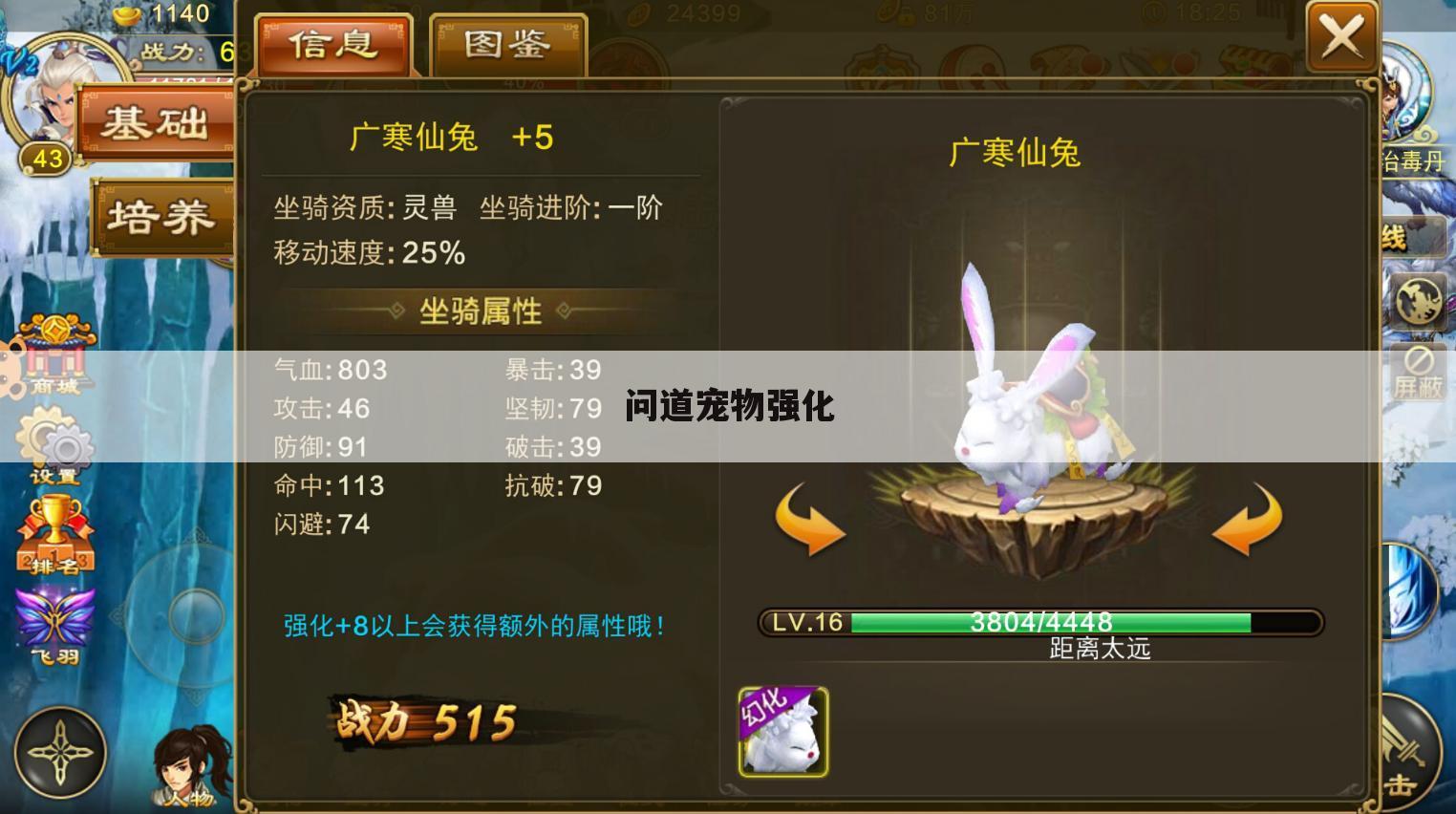 问道宠物强化