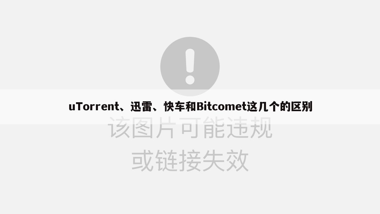 uTorrent、迅雷、快车和Bitcomet这几个的区别