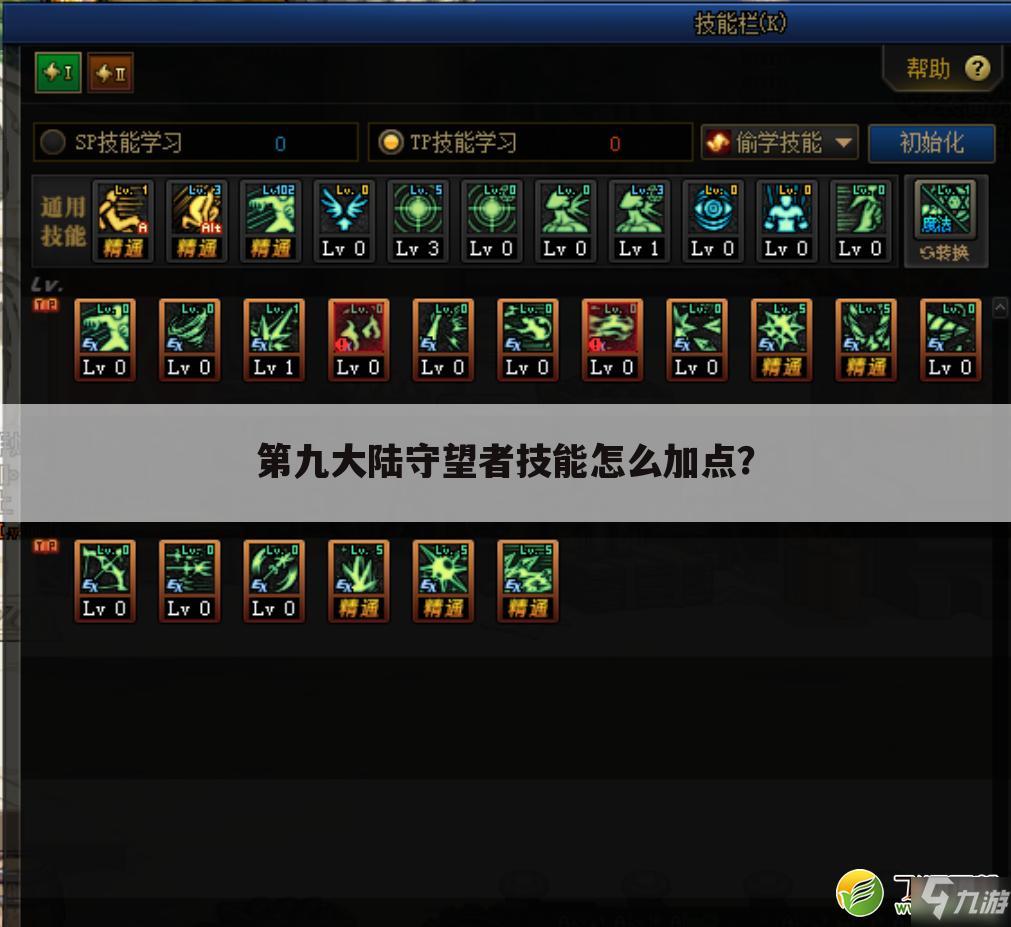 第九大陆守望者技能怎么加点？
