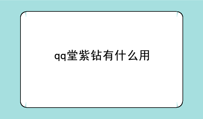 qq堂紫钻有什么用