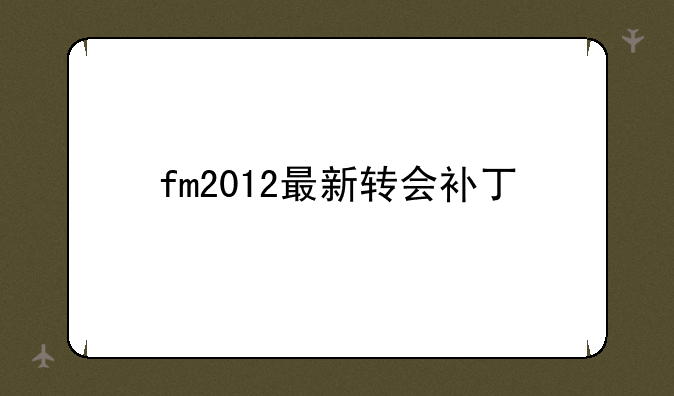 fm2012最新转会补丁