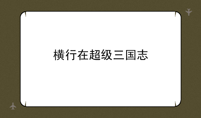 横行在超级三国志
