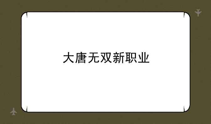 大唐无双新职业