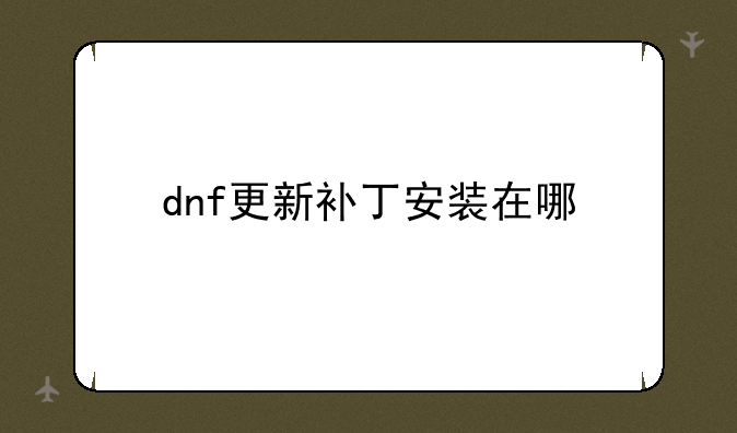 dnf更新补丁安装在哪
