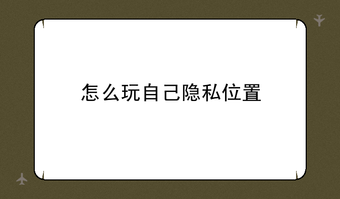 怎么玩自己隐私位置