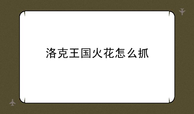 洛克王国火花怎么抓